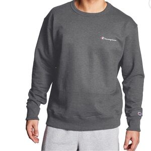 Champion Mens Powerblend Fleece Graphic Crew Sweatshirt Granite Heat NEW Size M